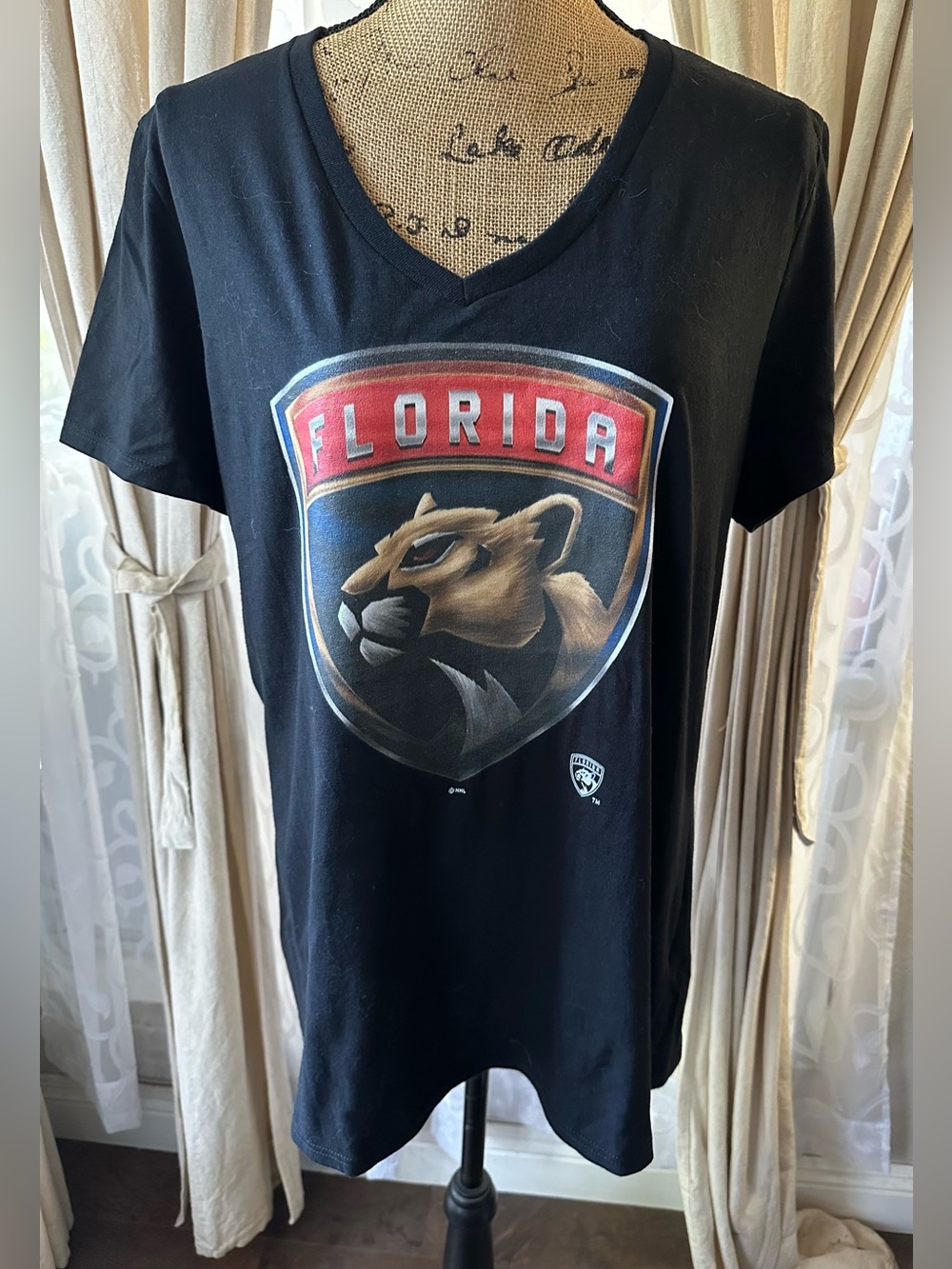 Fanatics Florida Panthers Black Marchand 63 Midnight Mascot Logo V-Neck T-Shirt